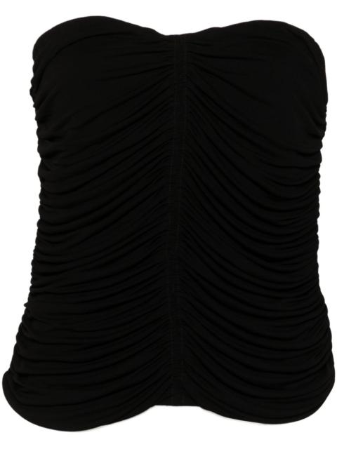SAINT LAURENT ruched strapless top