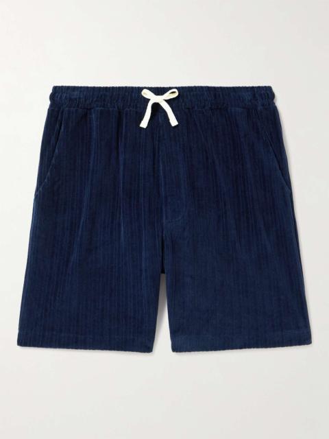 Weston Straight-Leg Ribbed Organic Cotton-Blend Terry Drawstring Shorts