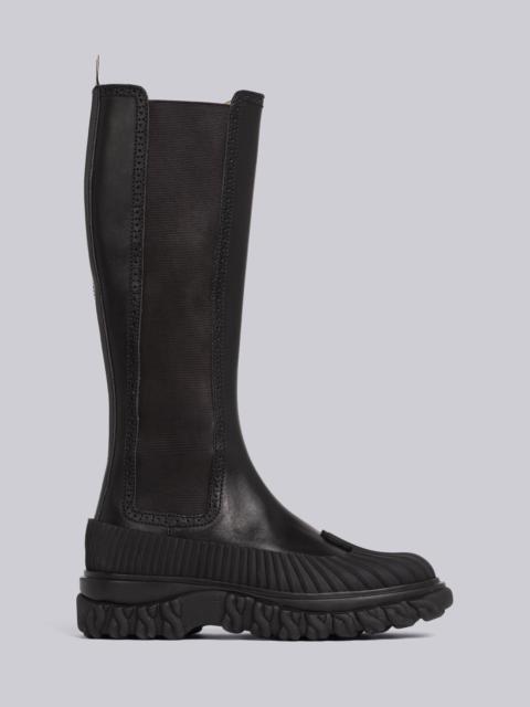 Thom Browne Smooth Calf Leather Knee High 4-Bar Chelsea Duck Boot