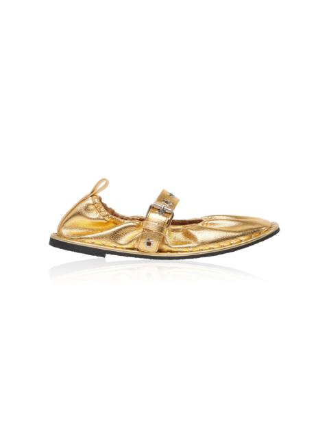 Stella McCartney Falabella Metallic Alter Mat Flats gold