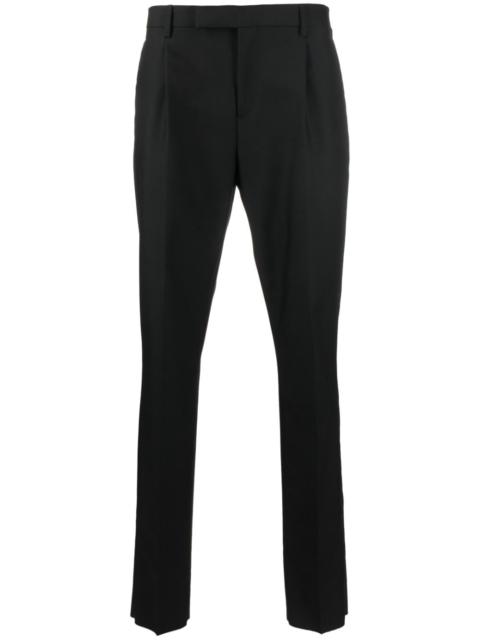 LARDINI pressed-crease tapered-leg trousers