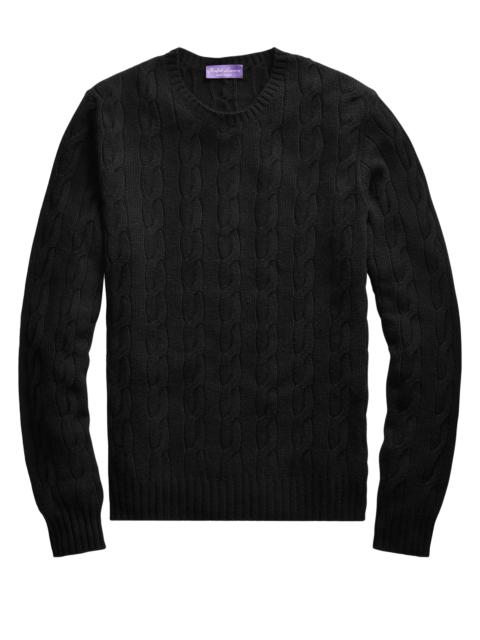 Ralph Lauren Men's Cableknit Cashmere Sweater - Black