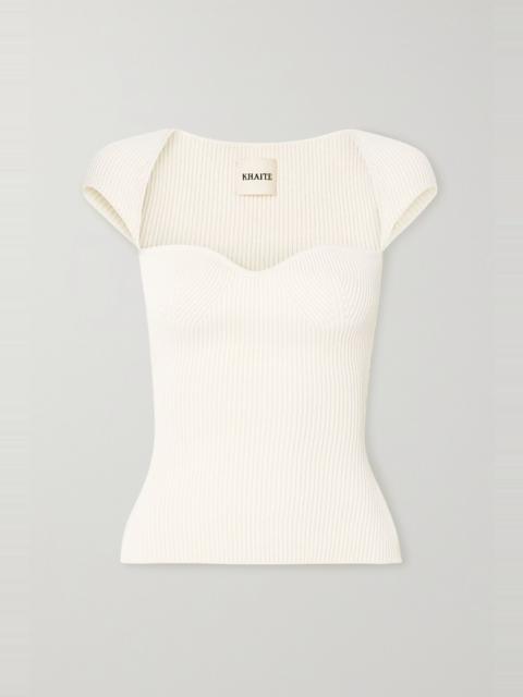 KHAITE Ista ribbed-knit top