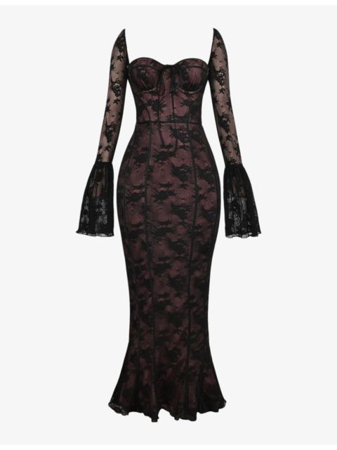 House of CB Delilah corseted lace maxi dress