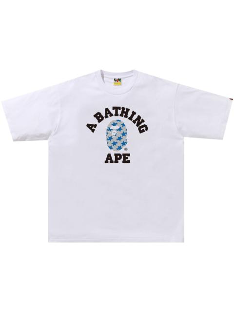 BAPE STA Pattern College Relaxed Fit Tee 'White/Blue'