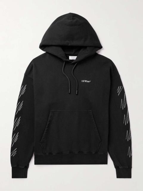Oversized Logo-Embroidered Cotton-Jersey Hoodie