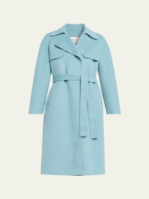 MICHAEL KORS COLLECTION Wrap-Front Plush Wool Coat