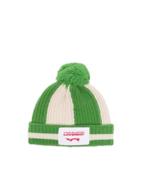 CHARLES JEFFREY LOVERBOY Pompom beanie hat