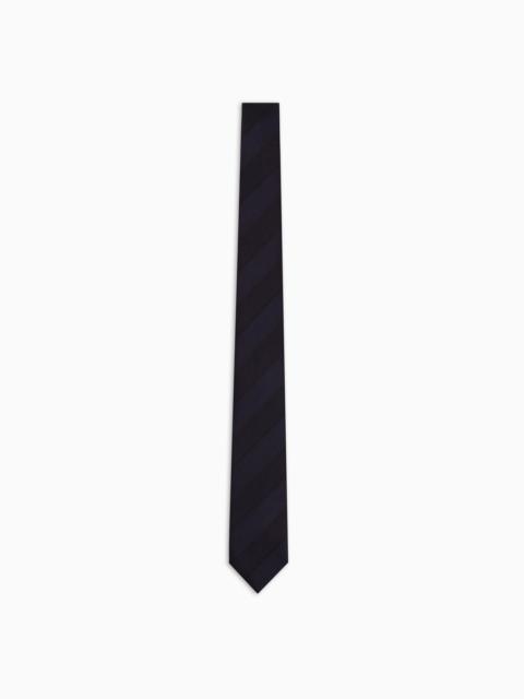 Silk and wool jacquard tie