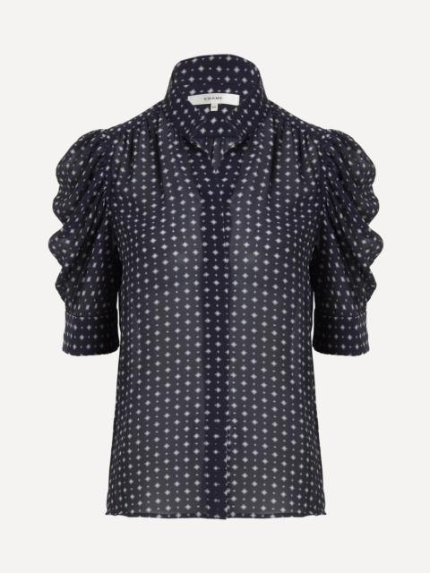 FRAME Gillian Tie Print Silk Shirt