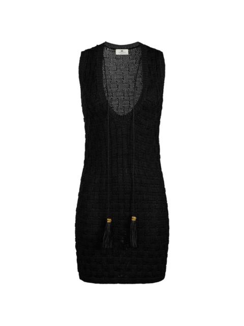 ELISABETTA FRANCHI knit tassel mini dress
