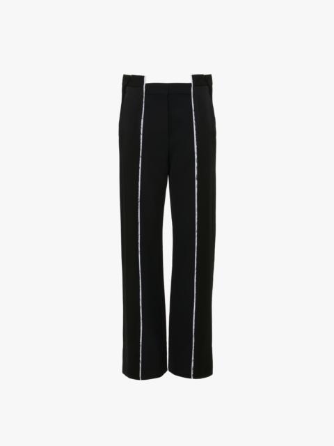 Victoria Beckham Straight Leg Deconstructed Trouser In Black