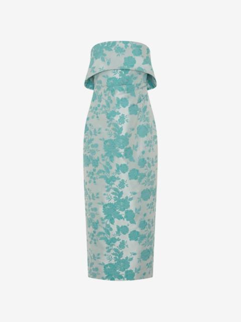 ANNA QUAN Gretel floral-jacquard strapless midi dress