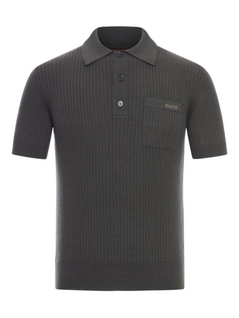 GUCCI chest-pocket ribbed polo shirt