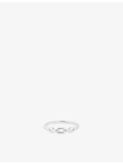 ASTRID & MIYU Link Hardware Rhodium-Plated Sterling-Silver Ring