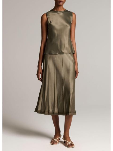 Vince Raw-Edge Satin Skirt