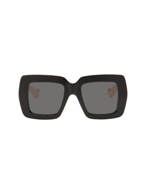 Valentino Black Rectangular Acetate Sunglasses