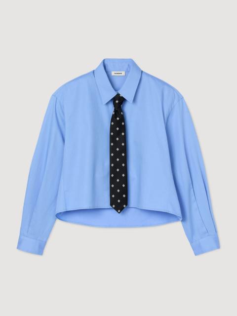 Sandro CROPPED SHIRT WITH DETACHABLE TIE