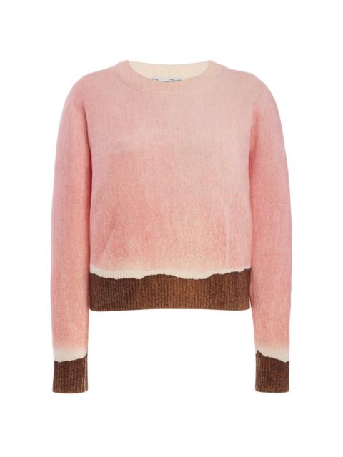 Oscar de la Renta Printed Wool Sweater pink