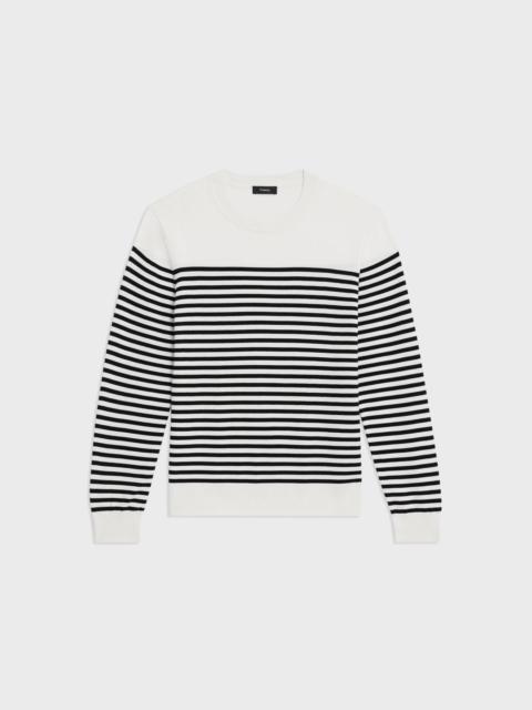 Theory Striped Crewneck Sweater in Merino Wool