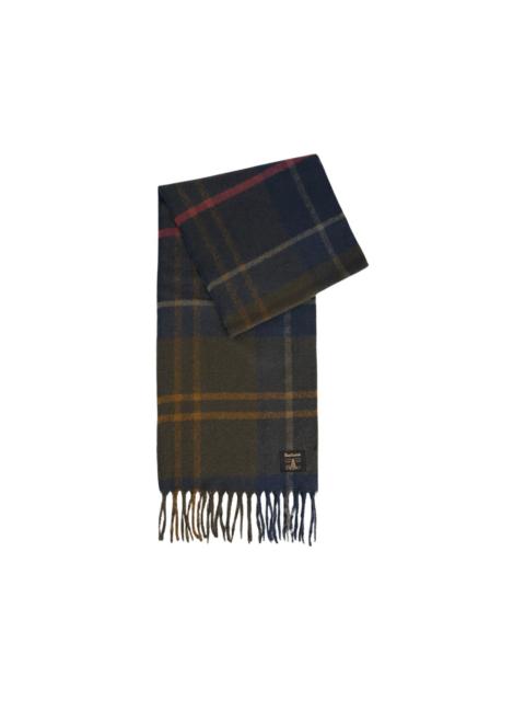 Barbour Yorklane tartan-pattern fringed scarf
