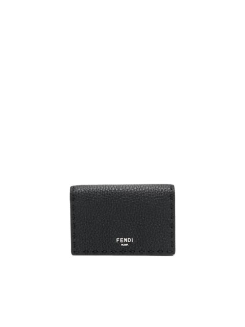 FENDI logo-print grained-leather wallet