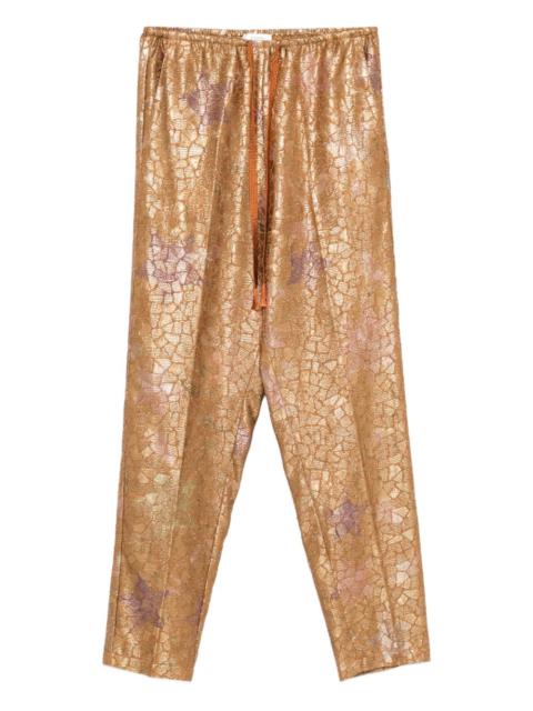 forte_forte floral print drawstring trousers