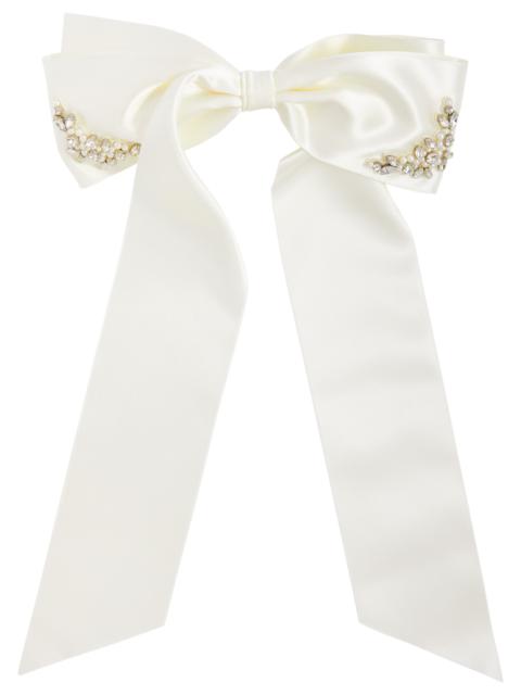 Simone Rocha Crystal-embellished satin bow hair clip