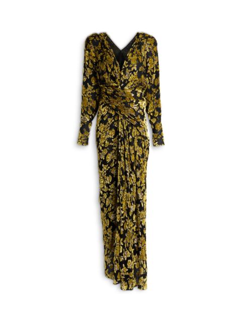 Balmain Long velvet jacquard dress