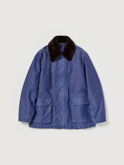 AURALEE GARMENT-DYED ORGANIC COTTON HEAVY MOLESKIN BLOUSON