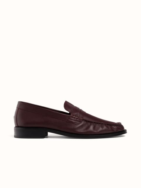DUKE + DEXTER Ezra Burgundy Ruched Loafer - Men's