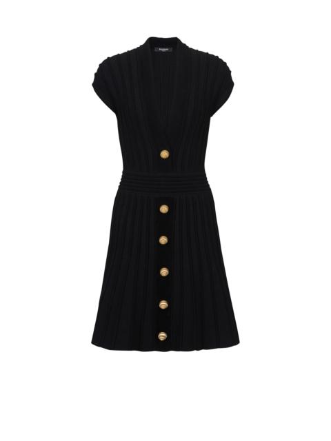 Balmain Short velvet dress with buttons