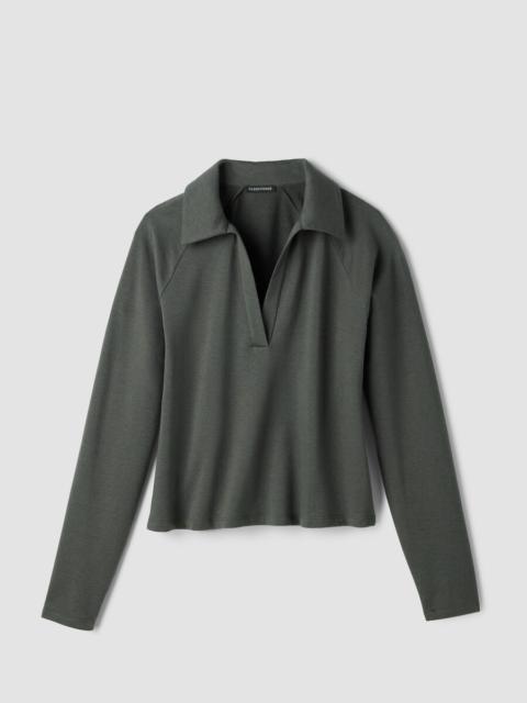 EILEEN FISHER Cozy Brushed Terry Hug Split Neck Top