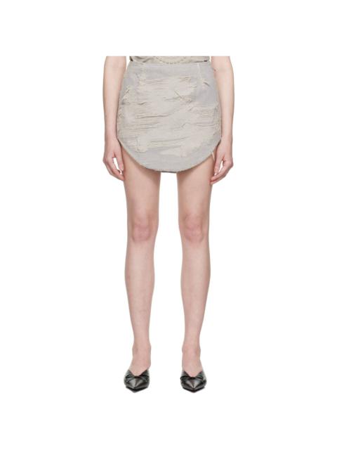 Diesel Gray De-Ada-Fsg Denim Miniskirt