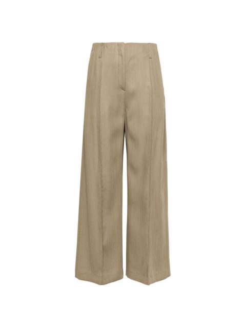 wide-leg wool-blend trousers
