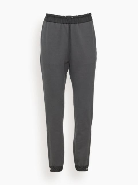 sacai Sweat Jersey Pants in Charcoal Gray