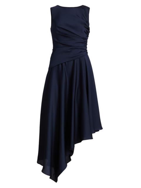 AMSALE Women's Draped Asymmetric Cocktail Dress - Navy