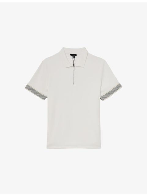 REISS Bruno Half-Zip Stretch-Woven Polo Shirt