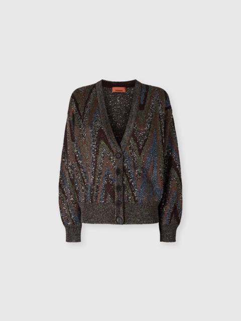 Missoni Oversized cardigan in zig zag jacquard