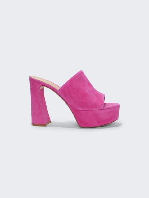 Camoscio Platform Mules Pink Bloom