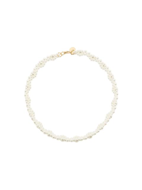 Daisy faux-pearl necklace