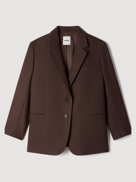 Sandro RHINESTONE SUIT JACKET