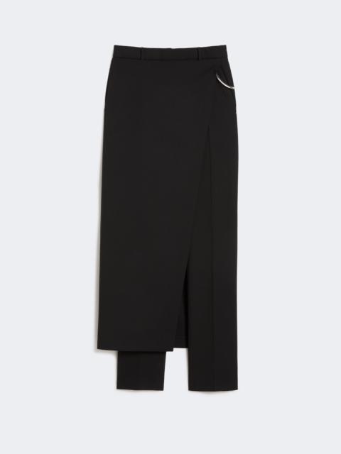 Sportmax Stretch wool trousers with removable panel - BLACK