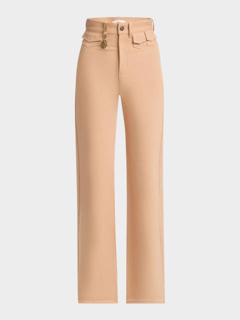 Chloé High Rise Flared Jeans, Pink