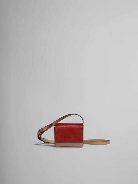 Marni BURGUNDY AND BEIGE LEATHER CROSSBODY BAG