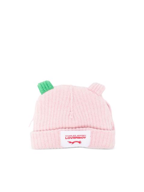 CHARLES JEFFREY LOVERBOY Chunky ear-detail beanie hat