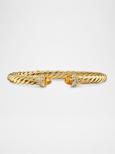 DAVID YURMAN Cablespira Flex Bracelet with Citrine and Diamonds in 18K Gold, 6mm