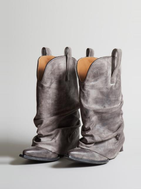 R13 LOW RIDER COWBOY BOOT - DISTRESSED GREY