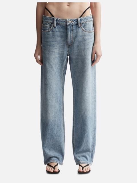 alexanderwang.t MID-RISE JEANS WITH PRE-STYLED LOGO THONG