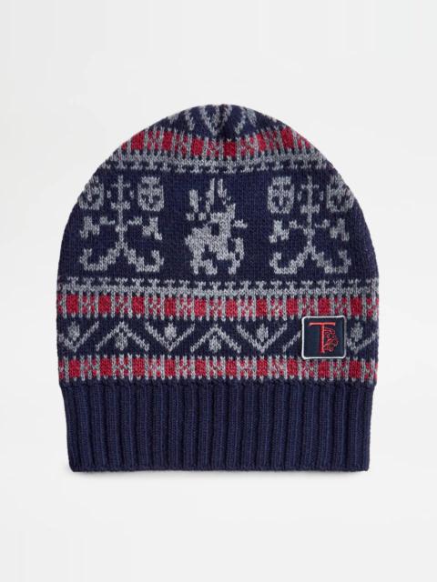 Tod's BEANIE - BLUE, GREY, RED